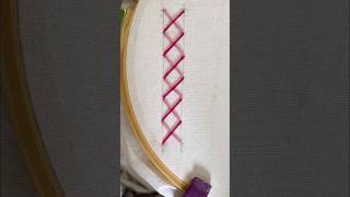 Double colour Cross stitch design stitching basicstitches borderline easy shortsviral ytshort [upl. by Eintruoc]