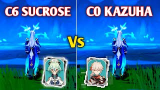 C0 Kazuha Vs C6 Sucrose  Who is Best In Buffs  Genshin impact [upl. by Oicnaneb]