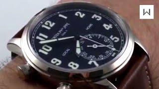 PreOwned Patek Philippe Calatrava Pilot Travel Time 5524G Luxury Watch Review [upl. by Pega530]