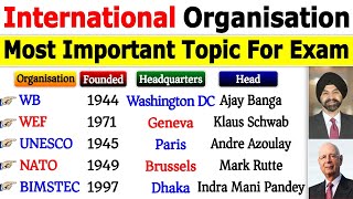 International Organisations and Headquarters 2024  Static GK  Latest Current Affairs 2024 current [upl. by Colet]