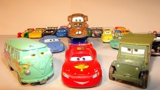 PIXAR CARS FILLMORE AND SARGE COLLECTION FROM THE DISNEY CARS CHARACTER ENCYCLOPEDIA PART 7 [upl. by Assenna559]