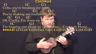 Cecilia Simon amp Garfunkel Ukulele Cover Lesson with ChordsLyrics  Capo 4th [upl. by Enitnelav849]