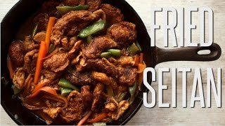 FRIED SEITAN FROM SCRATCH  VEGAN  take a veg [upl. by Howes]