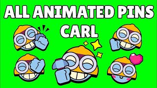 Carl Pins Animated  Brawl Stars  Green Screen [upl. by Neerhtak]