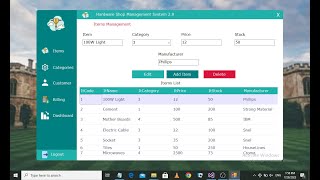 Hardware Shop Management System Using CNet and SQL Server [upl. by Andrey]