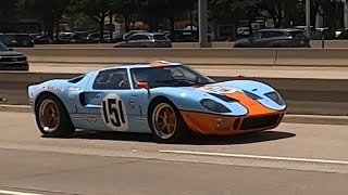 Cars Leaving Fords Garage Car Show  Time Machine Car Show In Plano TX [upl. by Amalita3]