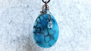 Front Drilled Bead Pendant with Dangle Wire Wrapping Tutorial [upl. by Corinne]