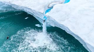 Kayaking down the ICE WALL extreme Arctic waterfall [upl. by Badr392]