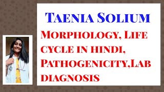 Taenia Solium Morphology Life cycle in hindi PathogenicityLab diagnosis [upl. by Eruza248]