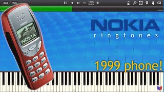 NOKIA 3210 RINGTONES IN SYNTHESIA  Piano Tutorial [upl. by Maurine433]