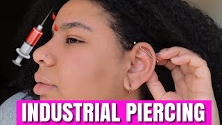 INDUSTRIAL PIERCING PROS AND CONS MY EXPERIENCE AFTERCARE AND MORE DEMILADOMI [upl. by Vincentia332]