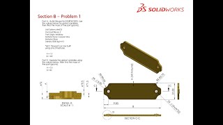 Solidworks CSWA Exam Practice  PART MODELLING  Section B  1 [upl. by Eecart]