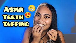 ASMR Tingly Teeth Tapping Smiling Mouth Sounds [upl. by Nivlem443]