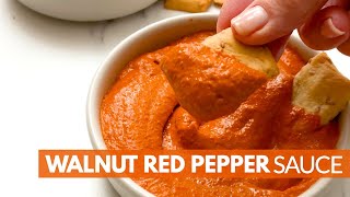 MUHAMMARA Recipe Roasted Red Pepper and Walnut Dip [upl. by Lawley]