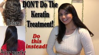 MUST KNOW keratin treatment 5 months review  DO THIS INSTEAD Form CURLS To STRAIGHT [upl. by Hannon]