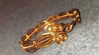 copper wire bracelet  Wire Wrapping Tutorials 43 [upl. by Clute]