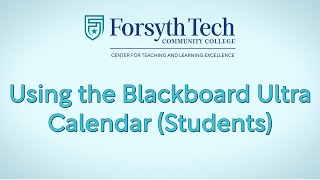 Using the Blackboard Ultra Calendar Students [upl. by Andert]