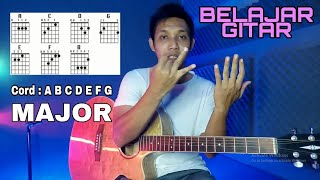 BELAJAR GITAR KUNCI DASAR UNTUK PEMULA  CHORD MAYOR [upl. by Sephira]