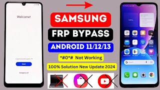 Finally 2024 Samsung Frp Bypass Android 111213  All Samsung Devices Google Account BypassUnlock [upl. by Ronyam]