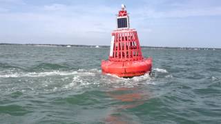 Strong Spring Tide in The Solent around the Lymington Bank buoy [upl. by Alleon375]