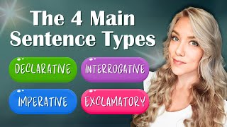 4 Main Sentence Types by Purpose in English Declarative Interrogative Imperative amp Exclamatory [upl. by Mandi239]