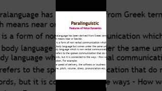 Paralanguage  Voice Dynamics [upl. by Burty]