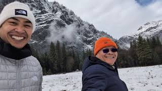 Camping at Upper Pine Campground in Yosemite  Snow amp Rain 2024 [upl. by Herbst]