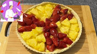 Recette facile de tarte fraises ananas [upl. by Briny63]