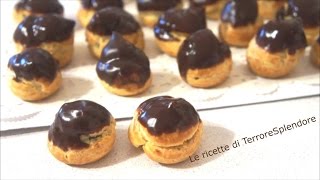 Bignè al cioccolato  Chocolate Cream Puff recipe [upl. by Clite189]