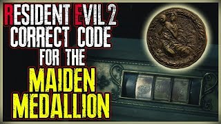 WHAT IS THE CODE FOR THE MAIDEN MEDALLION STATUE PUZZLE  RESIDENT EVIL 2 REMAKE [upl. by Birkner]