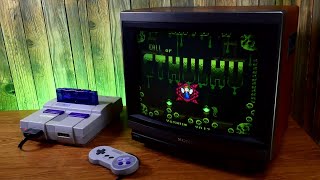 SMW hack Call of Cthulhu SNES Sony Trinitron KV14MU CRT TV stream [upl. by Ayatal]