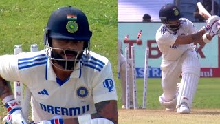 Virat Kohli Wicket Today clean Bowled by Mitchell Santner India vs New Zealand 2nd Test Day 2 [upl. by Phionna]