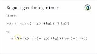 eksponentialfunktioner 45  regneregler for logaritmer [upl. by Kruter611]