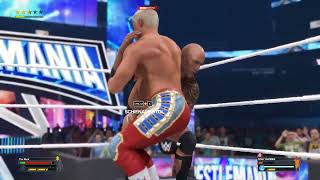 The Rock Slap Cody Rhodes Las Vegas The Game change The Rock amp Roman vs Cody Rhodes amp Seth Rollins [upl. by Ecirtahs246]