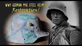 Restoring an Original German World War 1 M1916 Steel Helmet Back to its Former Glory GREAT Result [upl. by Anivol]