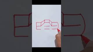 Car drawing। Easily drawing a carcar [upl. by Dorri]