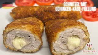 Neues und schnelles Rezept SCHNITZEL MIT SCHINKEN KÄSE FÜLLUNG rezeptland [upl. by Sato]