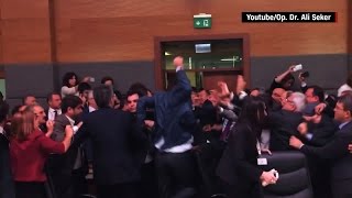 Brawl in Turkish Parliament [upl. by Ahsote]