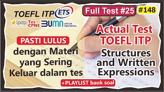 Actual test TOEFL ITP Structures and Written Expressions LPDP CPNS tes BUMN Measure Your Score 14 [upl. by Roselia]