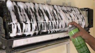 Air Conditioner Cleaning Indoor and Outdoor Unit Using NuCalgon Coil Cleaner [upl. by Aiuqenehs]