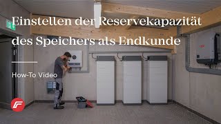 HowTo Video Einstellen der Reservekapazität des Speichers als Endkunde [upl. by Joost738]