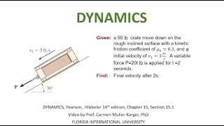 DYNAMICS Example 1512 Linear Momentum [upl. by Yluj]