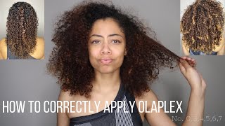 HOW TO CORRECTLY APPLY OLAPLEX PRODUCTS  ON TYPE 3 CURLY HAIR [upl. by Appilihp251]