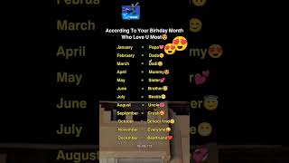 according to your birth month who love you most 😍😍😍 [upl. by Feldt]