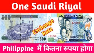 One Saudi Riyal To Philippine Peso Exchange Rate Today [upl. by Asyen484]