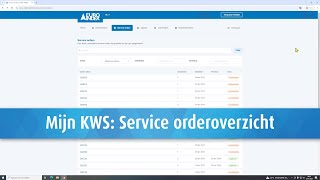 EURO INDEX Mijn KWS webportaal en app Service orderoverzicht [upl. by Elaweda]