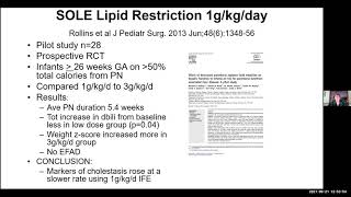 Intravenous Lipid Emulsions and Intestinal Failure Associated Liver Disease Kathleen Gura PharmD [upl. by Jasmin]