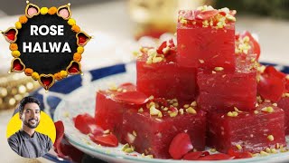 Rose Karachi Halwa New Recipe  नर्म गुलाब बॉम्बे हलवा  Bombay halwa Diwali mithai  Chef Ranveer [upl. by Keelby902]