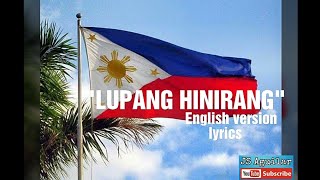 Lupang Hinirang English version with lyrics  Philippine National Anthem [upl. by Nedaj]