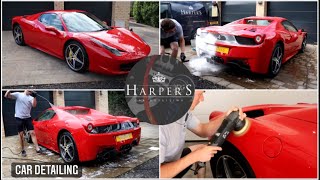 Ferrari 458 Wash Machine Polish amp Ceramic Coating  Car Detailing [upl. by Anhsirk165]